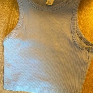 Never worn cropped powder blue tank top